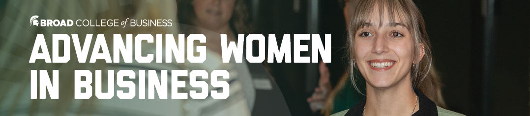 [Banner: Advancing Women in Business]