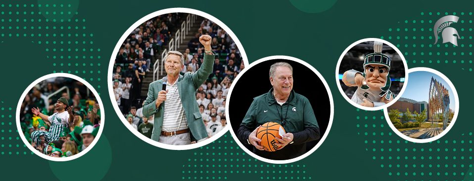 [Banner: Green and White Basketball Pep Rally]
