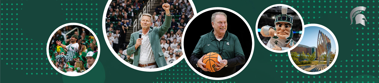 [Banner: Green and White Basketball Pep Rally]
